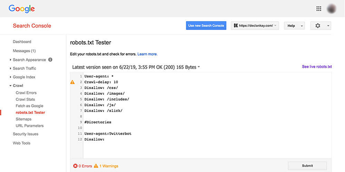 Robots.txt Testing Tool | Google Search Console