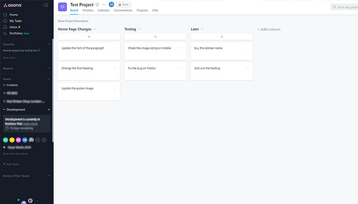 Project Kanban View | Asana